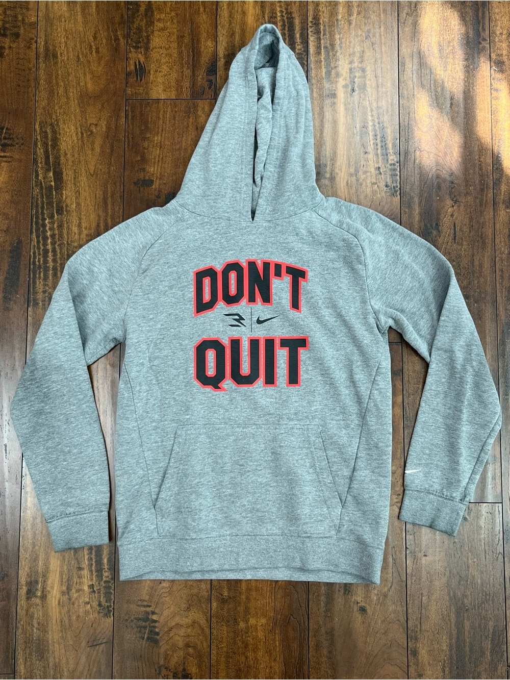 NIKE Hoodie Pull Over “Don’t Quit” Russell Wilson Gray 3 BRAND Youth Large
